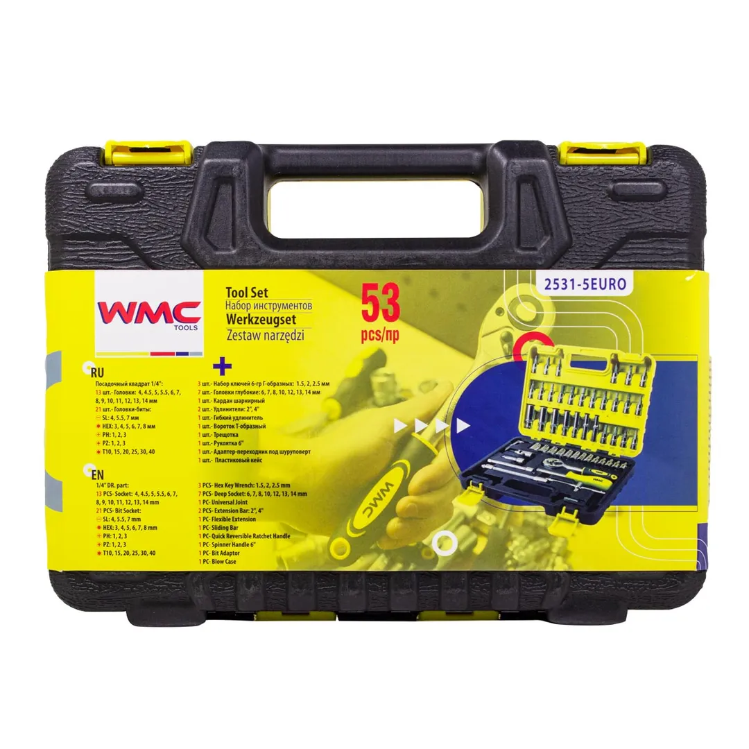 Набор инструментов 53 пр 1/4" 6-гр TOOLS WMC-2531-5 EURO