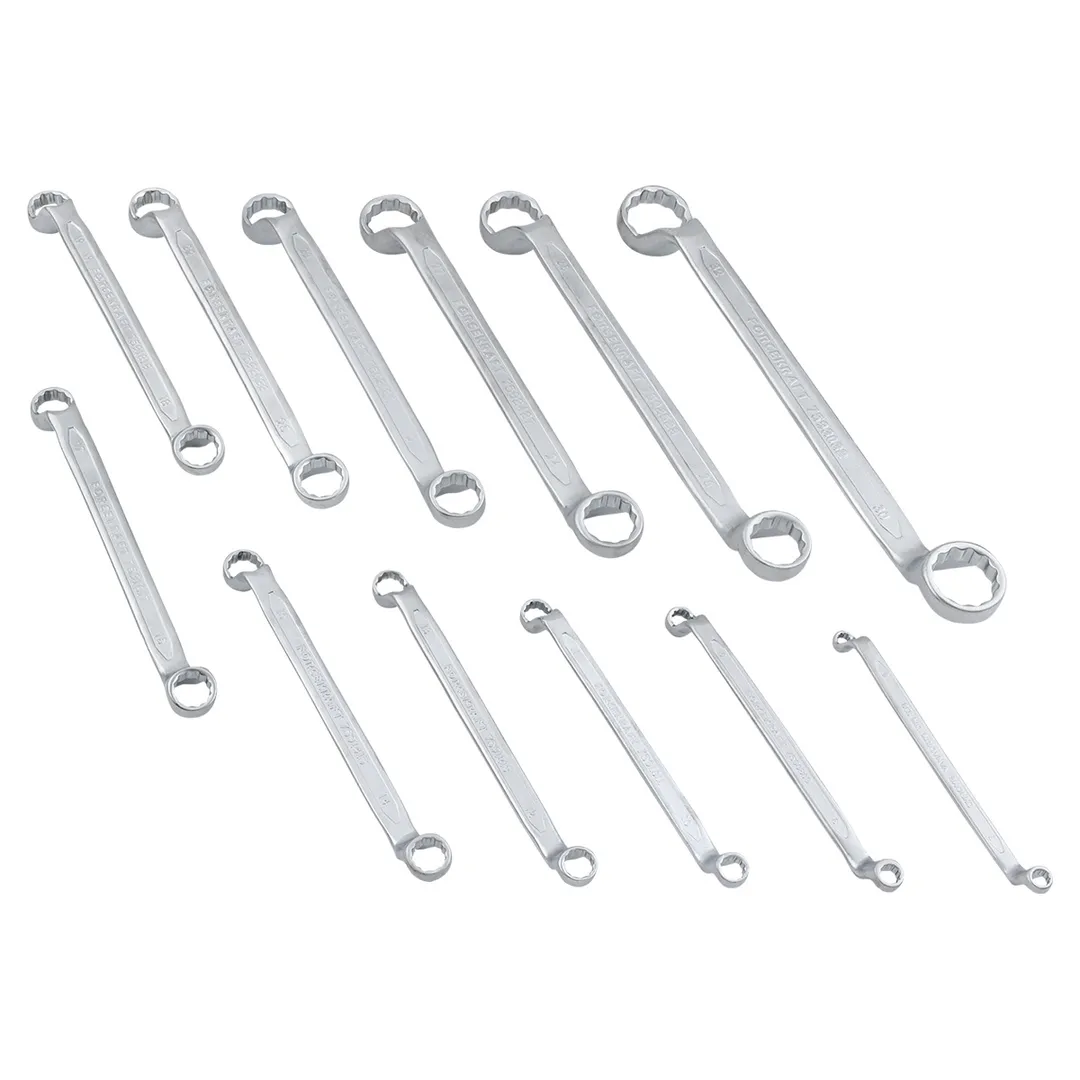 Набор накидных ключей отогнутых на 75°, 6х7-30х32 мм, 12 пр ForceKraft FK-5118P