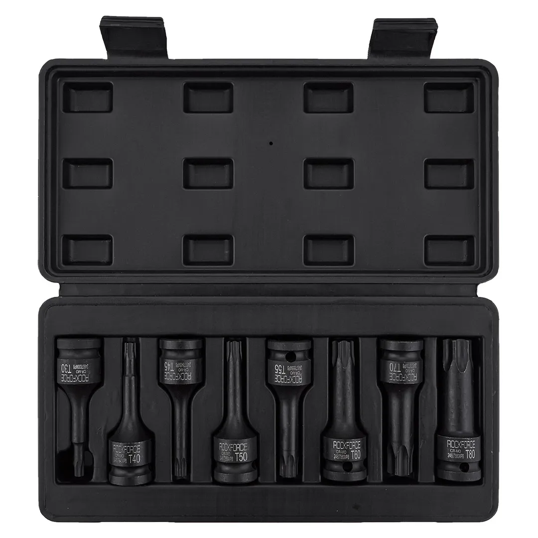 Набор ударных головок-бит TORX Т30-Т80 1/2'' 8 пр RockForce RF-4088MPB