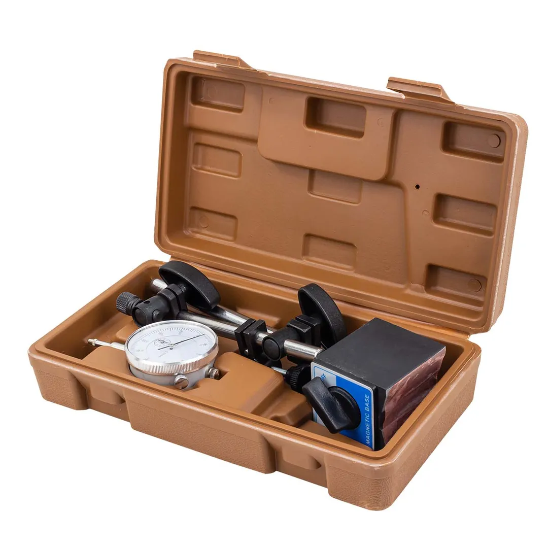 Индикатор часового типа с магнитной стойкой 0-10 мм, погрешность-0,01 мм, в пласт.кейсе FORSTIME FT-01729