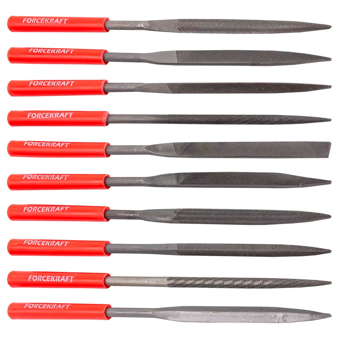 Набор надфилей разнопрофильных 140 мм, 10 пр. ForceKraft FK-6163
