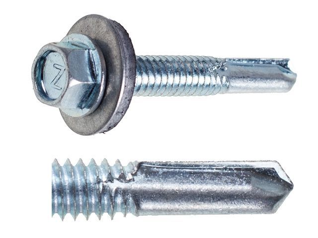 Саморез кровельный 6.3х38 мм цинк, шайба с прокл., PT5, 200 шт в карт. уп., увеличенное сверло Starfix SMC3-61758-200