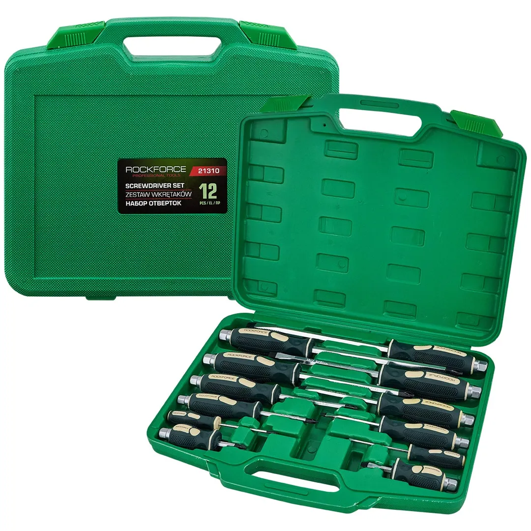 Набор отверток силовых ударных магнитных SL, PH 12 пр. RockForce RF-21310