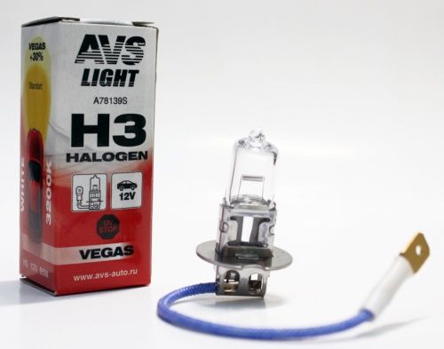 Лампа галогенная Vegas H3.12V.55W (1 шт.) AVS A78139S