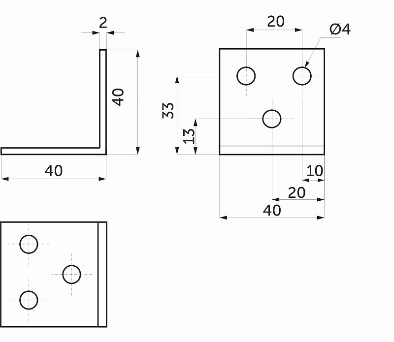 Уголок металлический FSC-01 40х40х40, 2,0, белый цинк, уп/500 шт, РБ BY 130063