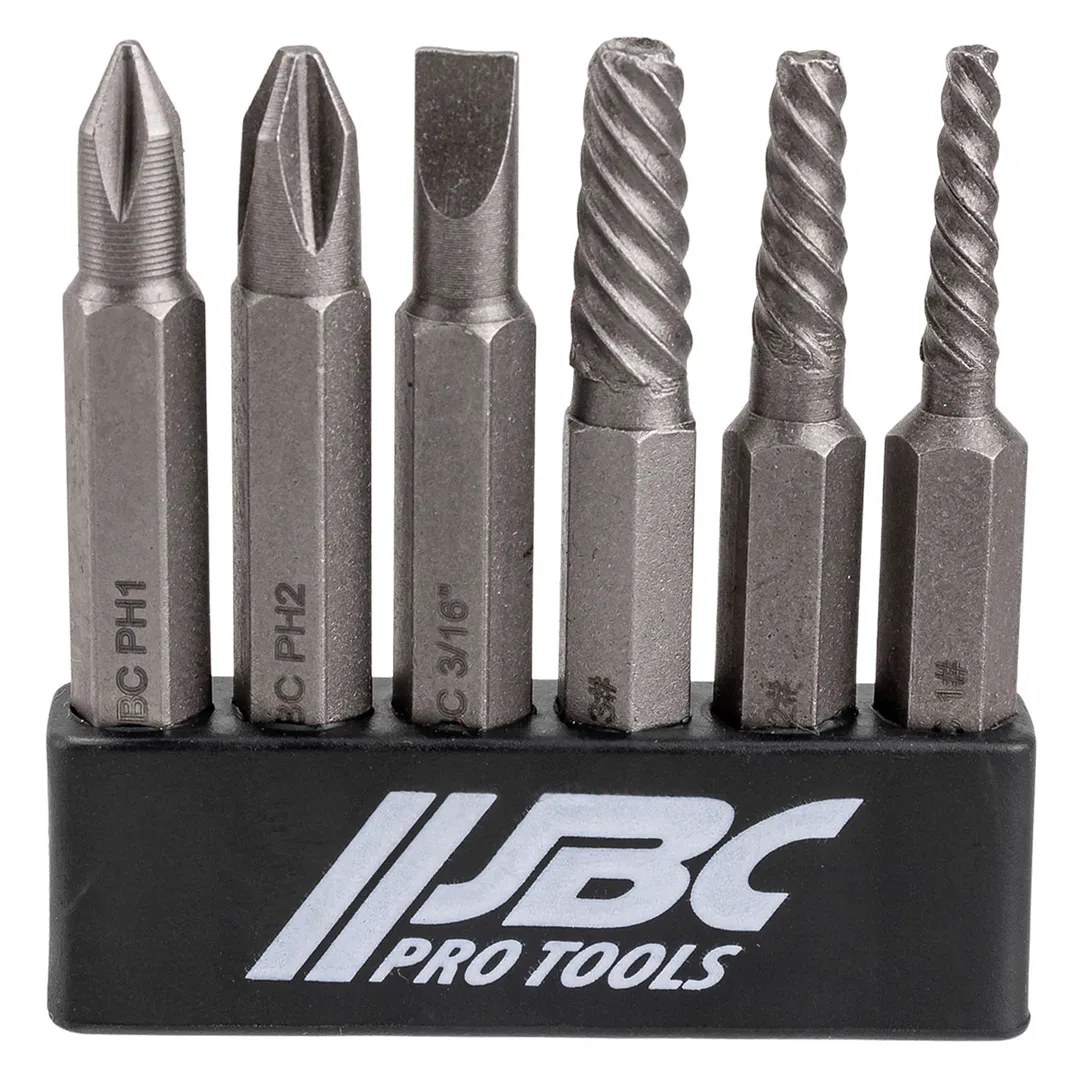 Ударно-поворотная отвертка с набором бит и экстракторами резьбы 7 пр JBC JBC-5064V