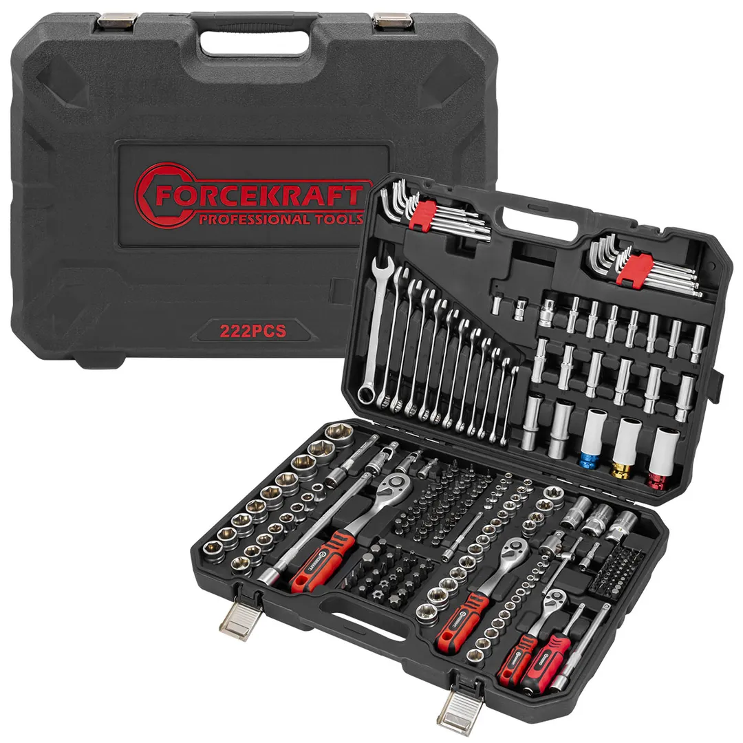 Набор инструментов 222 пр 1/4''&3/8''&1/2'' 6-гр ForceKraft FK-42222-5