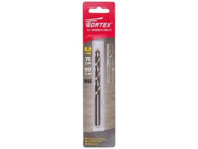 Сверло по металлу ц/х 8.0х75х117 мм HSS WORTEX WDB080117M2111