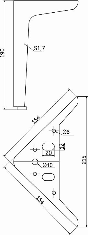 Опора мебельная мет. WINDSOR h190 угловая браш.золото AKS 90914