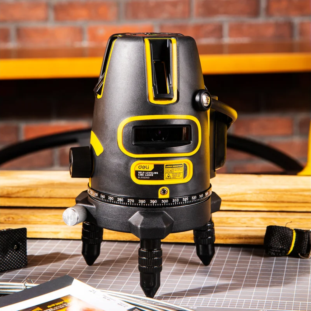 Уровень Deli YS EDL332303, лазерный, 3 линии, зеленый луч