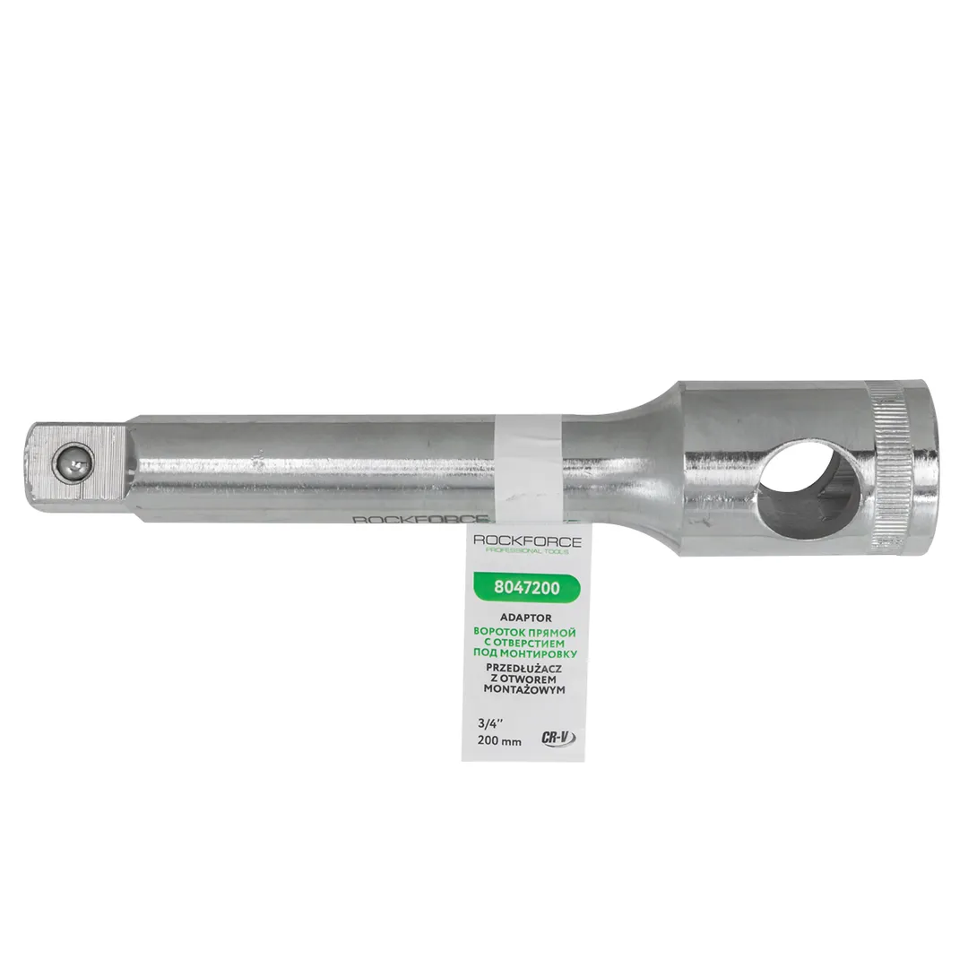 Вороток прямой с отверстием под монтировку 200 мм, 3/4'' RockForce RF-8047200
