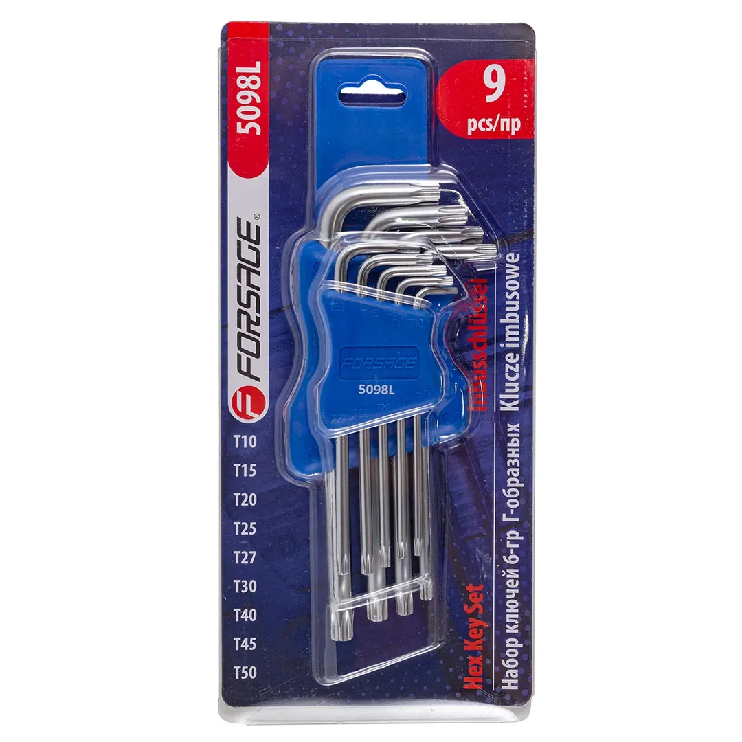 Набор длинных ключей Torx 9 пр. Forsage F-5098L