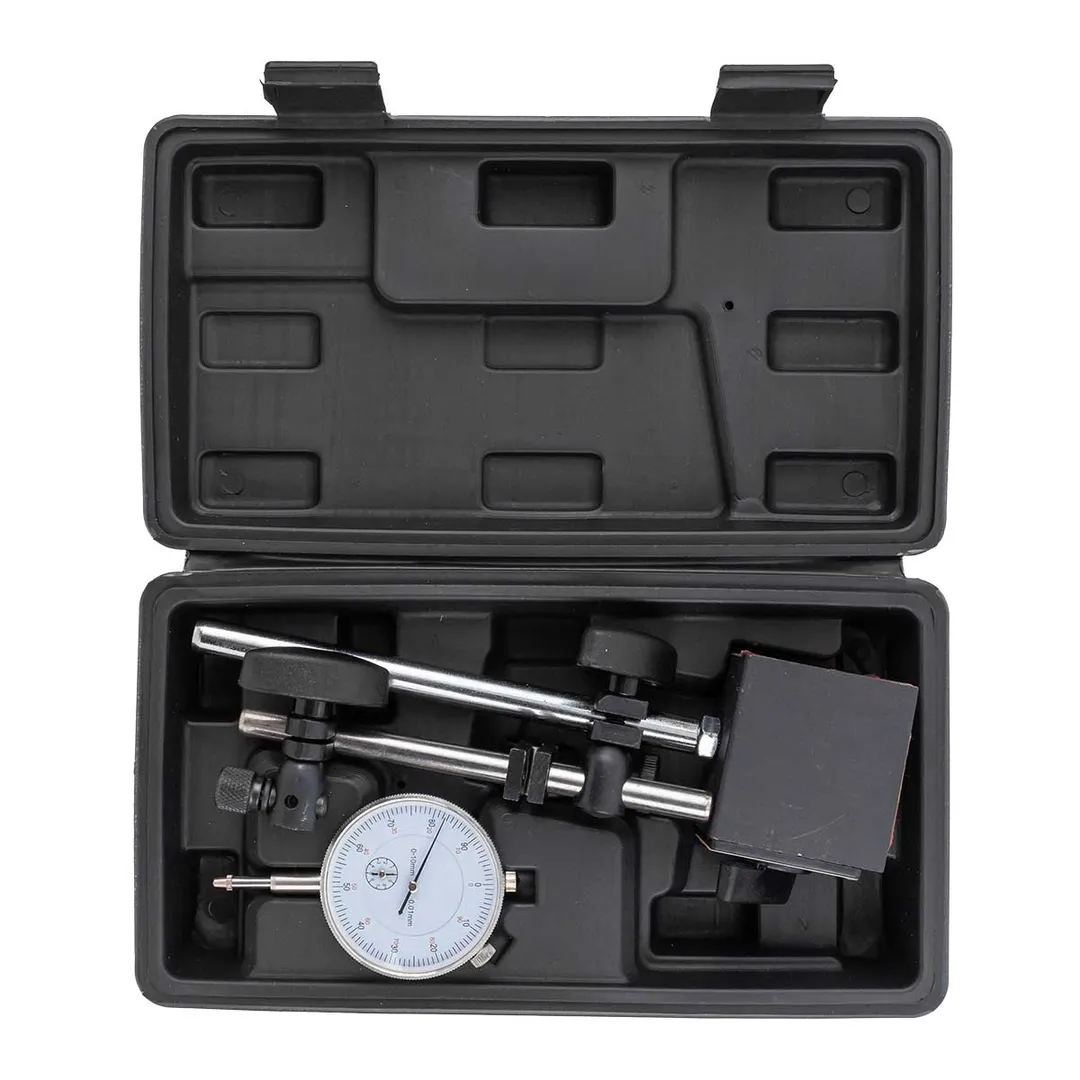 Индикатор часового типа с магнитной стойкой 0-10 мм, погрешность-0,01 мм, в пласт.кейсе BaumAuto BM-01729