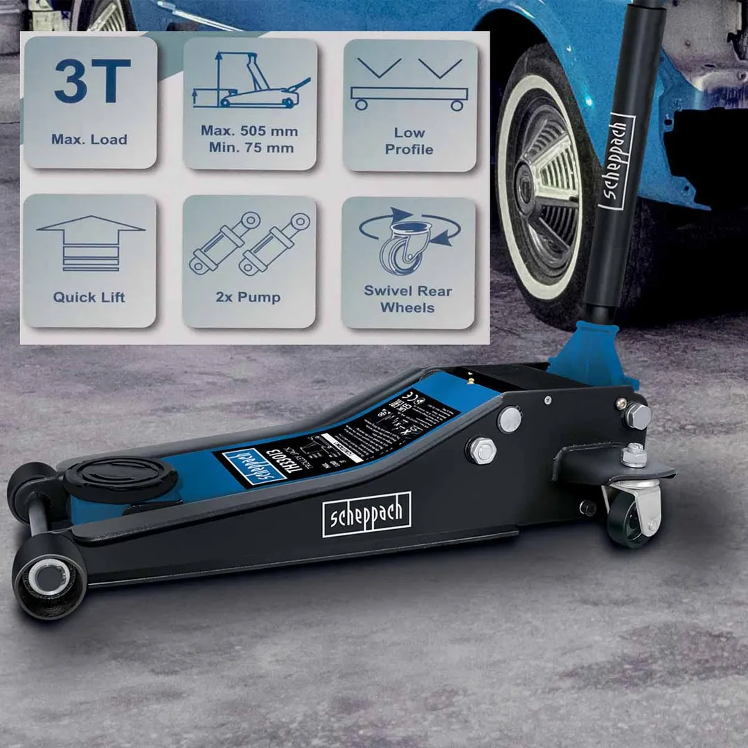 Домкрат подкатной гидравлический 3 т, 75-505 мм Scheppach SCH-TH33013