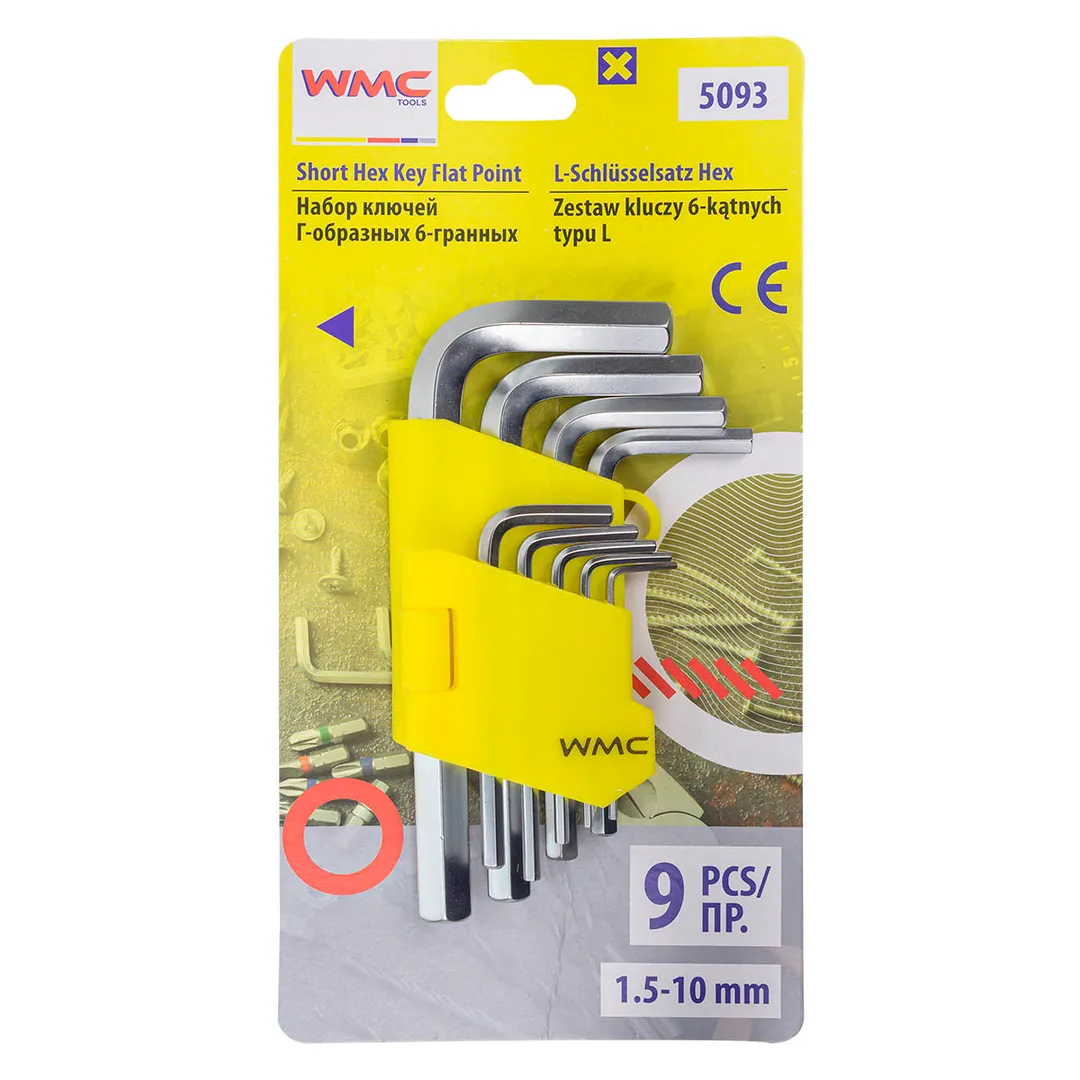 Набор ключей Г-образных 6-гр HEX 9 пр. WMC TOOLS WMC-5093