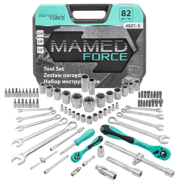 Набор инструментов PROFI 82 пр. 1/4"&1/2" 6-гр 4-32 мм MAMEDFORCE MF-4821-5