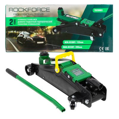 Домкрат подкатной гидравлический 2 т, 135-390 мм RockForce RF-TR20003