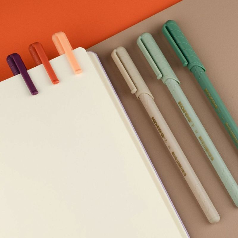 Ручка шариковая Kores "К0", 0,7 мм, ассорти винтаж, стерж. синий