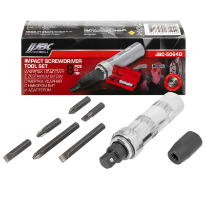 Отвертка ударная с набором бит PH, SL и адаптером 8 пр JBC JBC-5064D