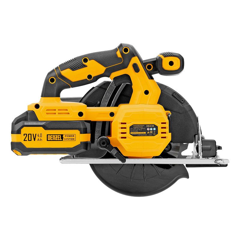 Пила циркулярная аккумуляторная CCSH-20-165, 165 мм, Li-Ion, 20 В Denzel 27405