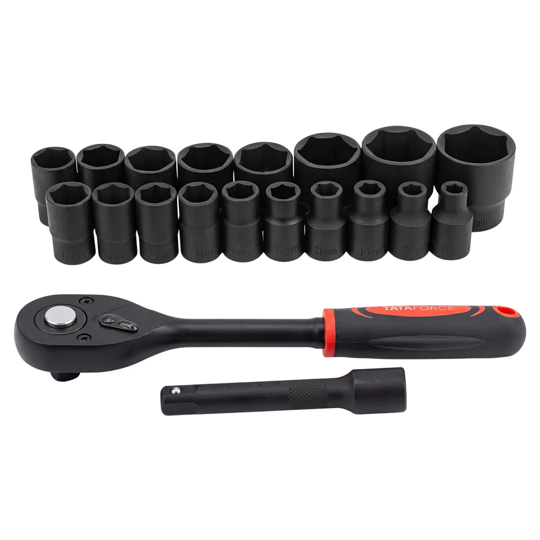 Набор ударных головок 8-32 мм 1/2'', с трещоткой 20 пр YATAFORCE YF-019-5K