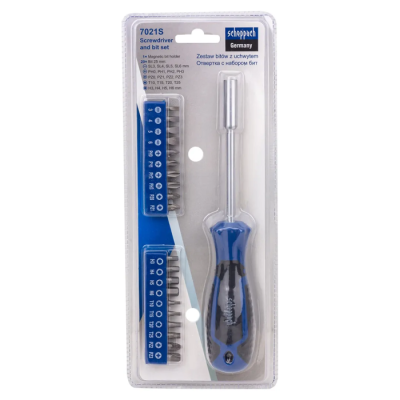 Отвертка с набором бит PH, PZ, SL, Torx, Hex 21 пр Scheppach Sch-7021S