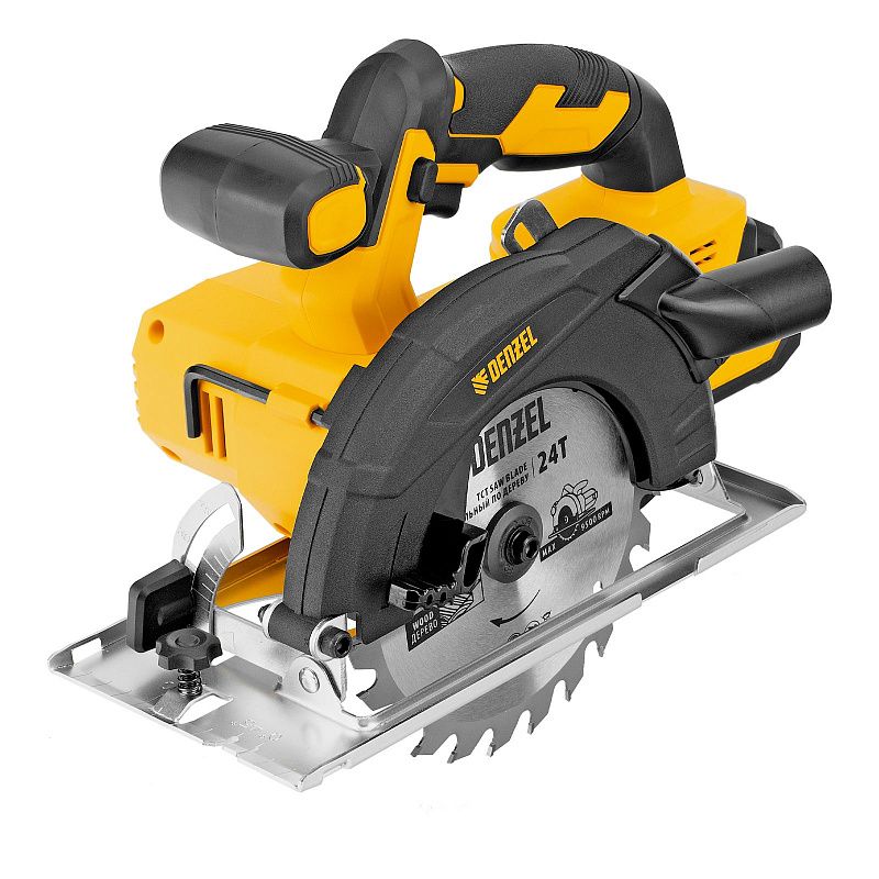 Пила циркулярная аккумуляторная CCSH-20-165, 165 мм, Li-Ion, 20 В Denzel 27405