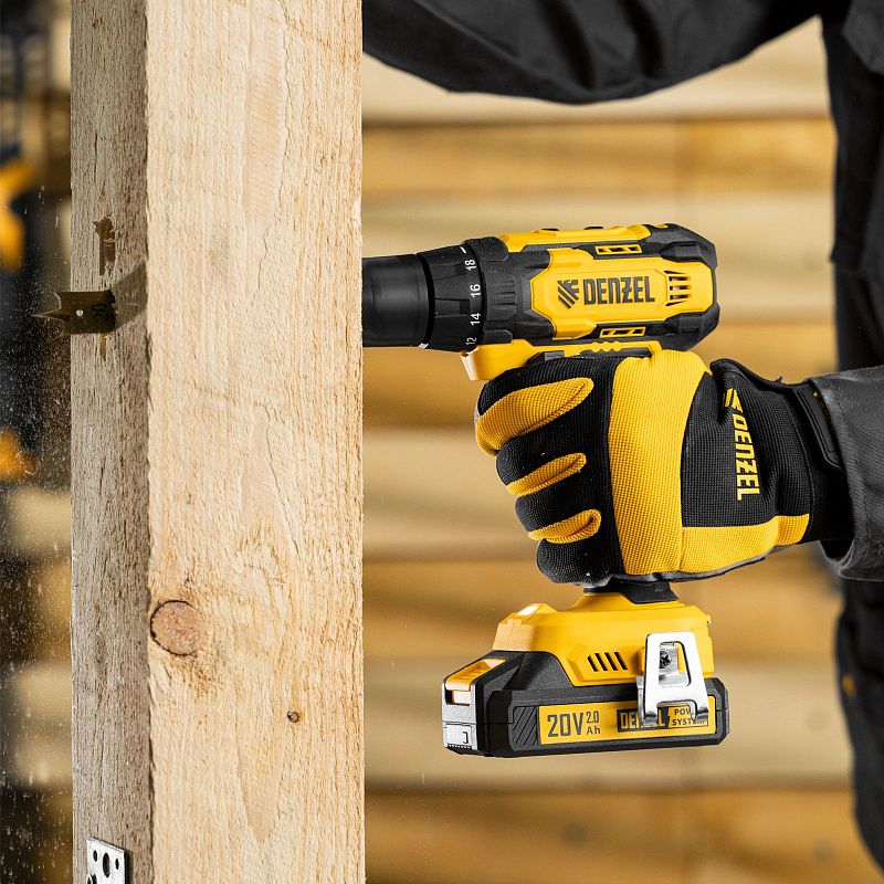 Дрель-шуруповерт аккумуляторная CDQ-20, Li-Ion, 20 В Denzel 26118