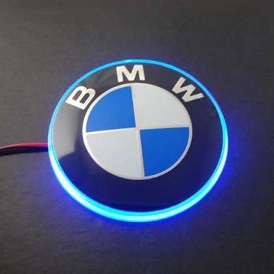 Значок с подсветкой 3D BMW BLUE 8,2см KING