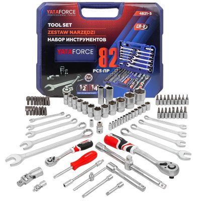 Набор инструментов 82 пр. 1/4''&1/2'' 6-гр. YATAFORCE YF-4821-5