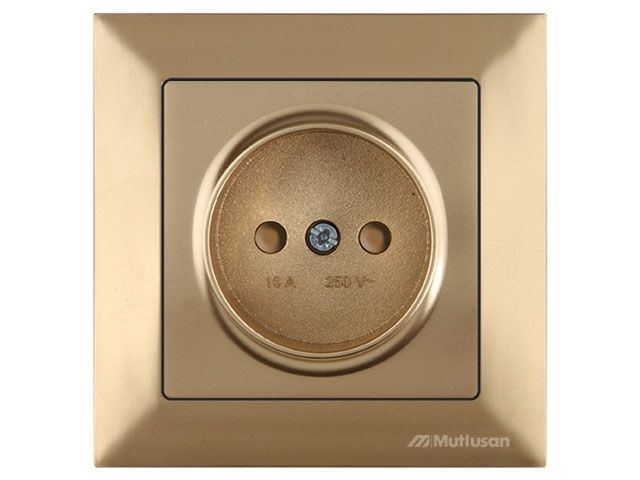Розетка 1-ая, скрытая, б/з, шторки, золото, DARIA, 16 A, 250 V, IP 20, Mutlusan 21206060280