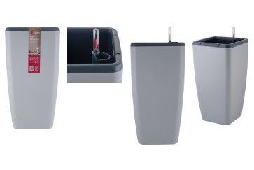 Горшок с автополивом InGreen Munchen 20л с вн.вставкой 8л, квадратный, Утренний туман Пластик Репаблик IG622511025