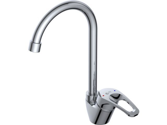 Смеситель для кухни, Lt D35, серия SHU, высота излива - 201 мм, длина излива - 194,5 мм излив поворотный, G-образный. AV Engineering AVSHU4-A134-439