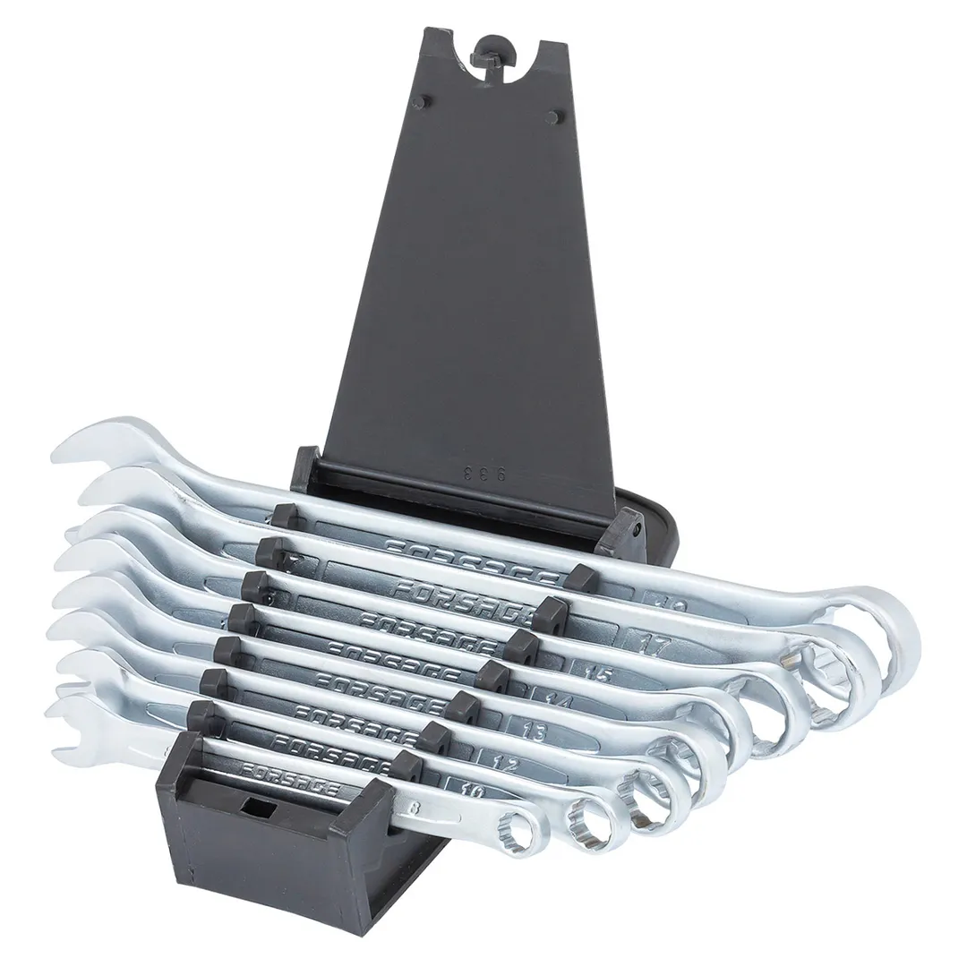 Набор ключей комбинированных 15°, 8 пр., 8, 10, 12-15, 17, 19 мм Forsage F-5086