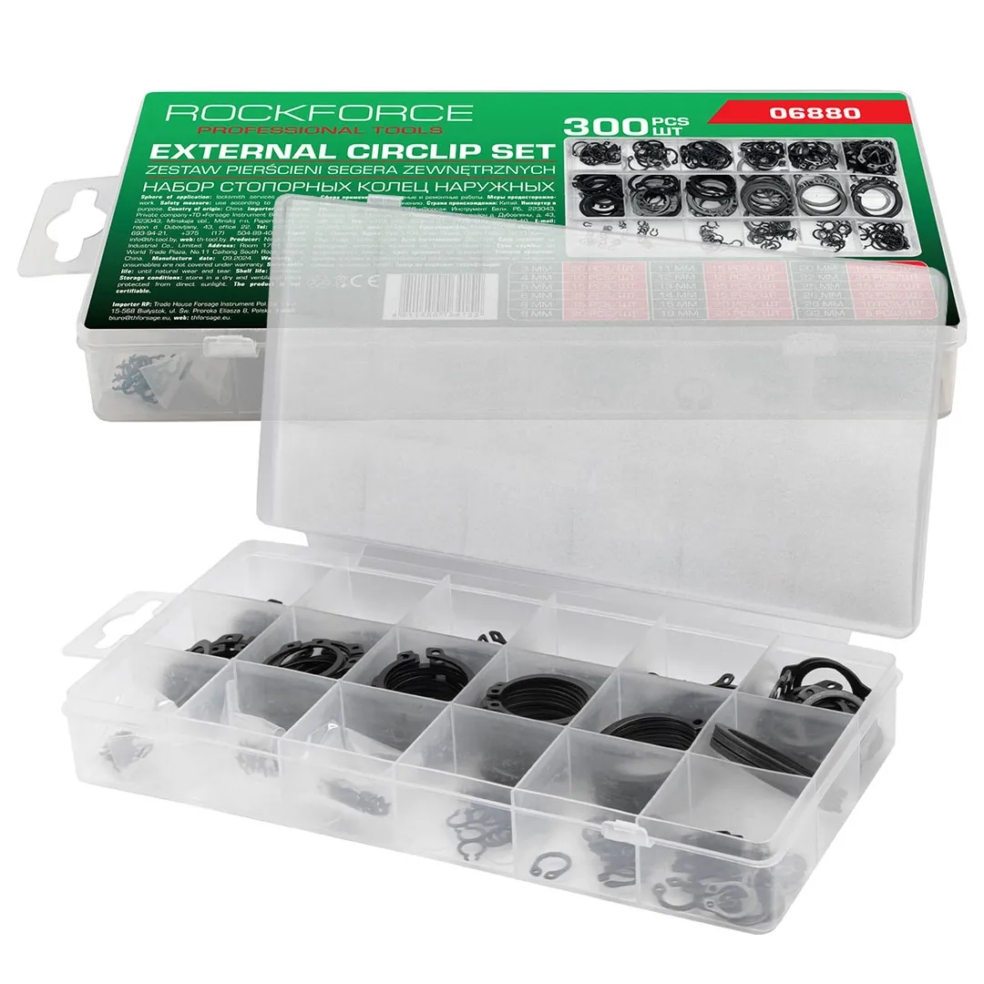 Набор наружных стопорных колец 3-32 мм 300 пр RockForce RF-06880