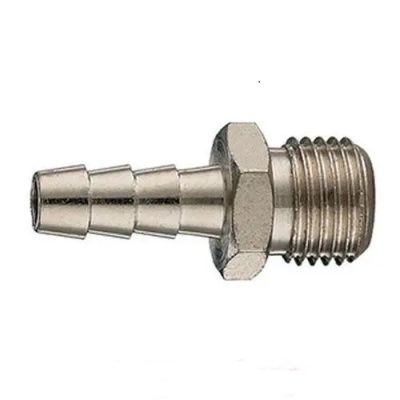 Штуцер пневматический наружная резьба 3/8" - "елочка" 6 мм H-D HD-BM1261