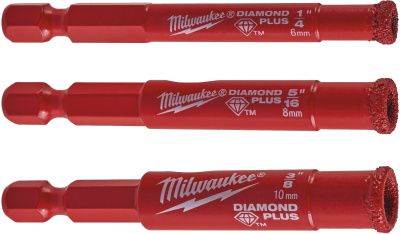 Набор алмазных коронок Milwaukee Diamond Plus 6, 8, 10 мм 4932471771