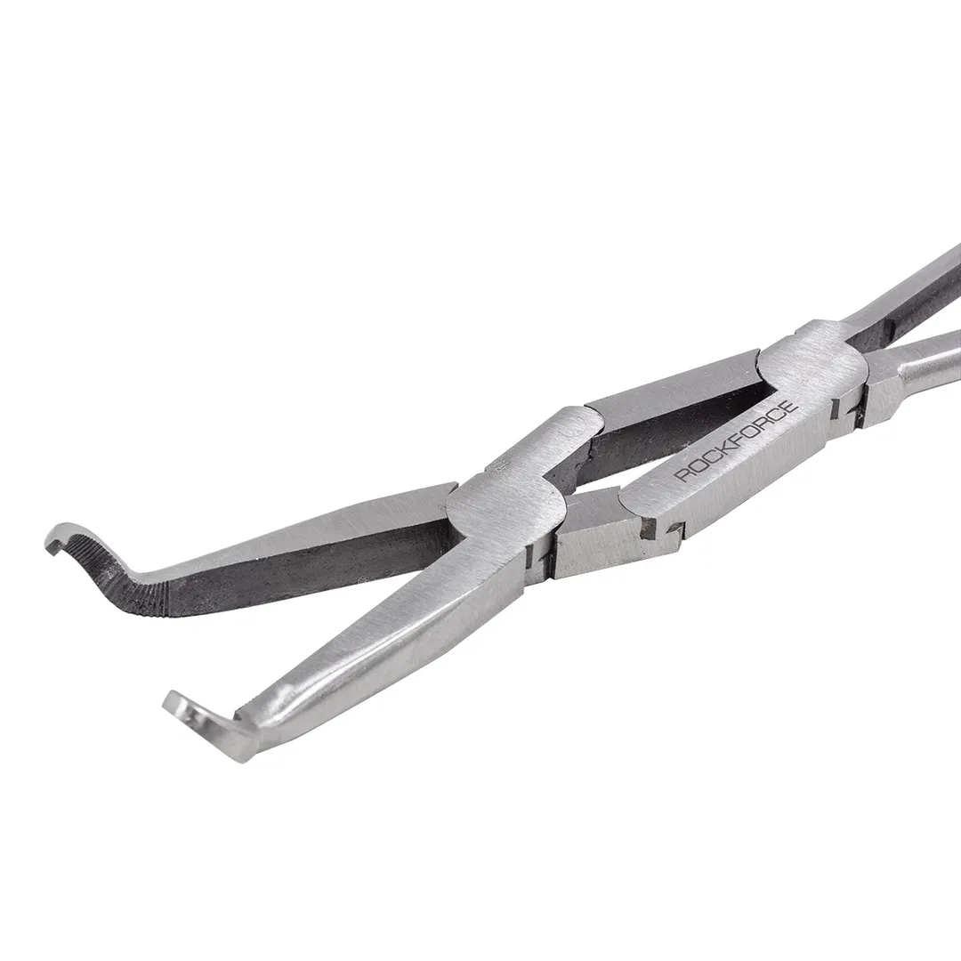 Щипцы с двойным шарнирным механизмом и закругленными губками 45° CR-V 325 мм, захват 13 мм RockForce RF-5047PX4