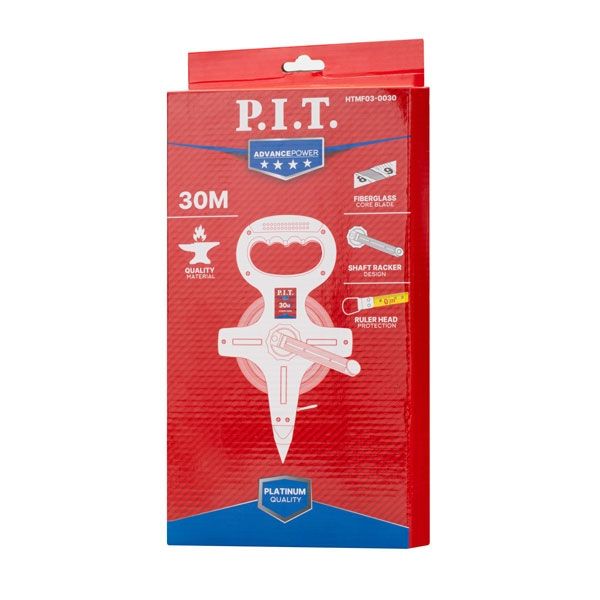 Рулетка геодезическая фибергласовая ADVANCE HTMF03-0030 (30мх12,5мм, винил, открытая) PIT HTMF03-0030
