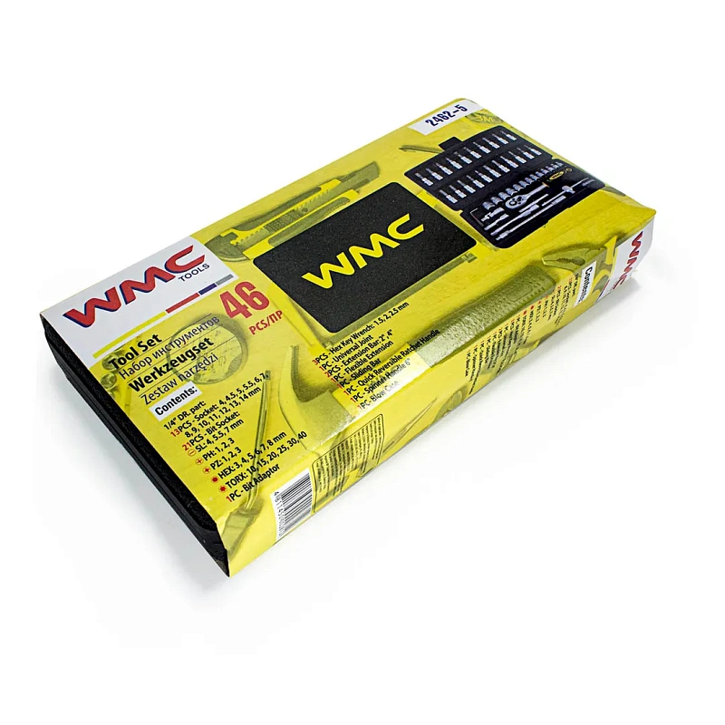 Набор инструментов 46 пр. 1/4'', 6-гр., 4-14 мм WMC TOOLS WMC-2462-5
