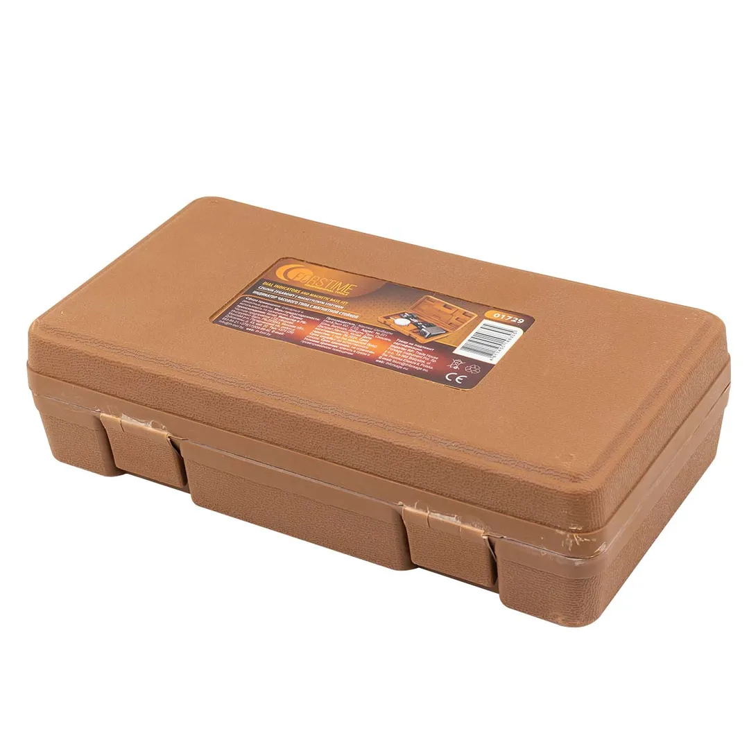 Индикатор часового типа с магнитной стойкой 0-10 мм, погрешность-0,01 мм, в пласт.кейсе FORSTIME FT-01729