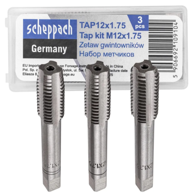 Метчик M12x1,75 3 шт Scheppach Sch-TAP12x1.75