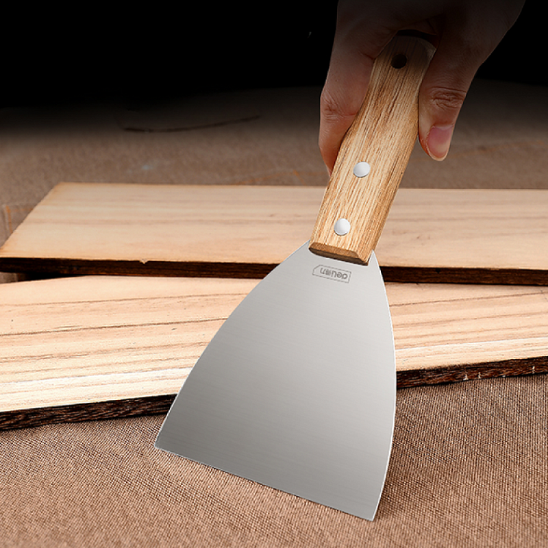 Шпатель Deli YS DL-HD5C, нержавеющий, 125 мм, деревянная рукоятка