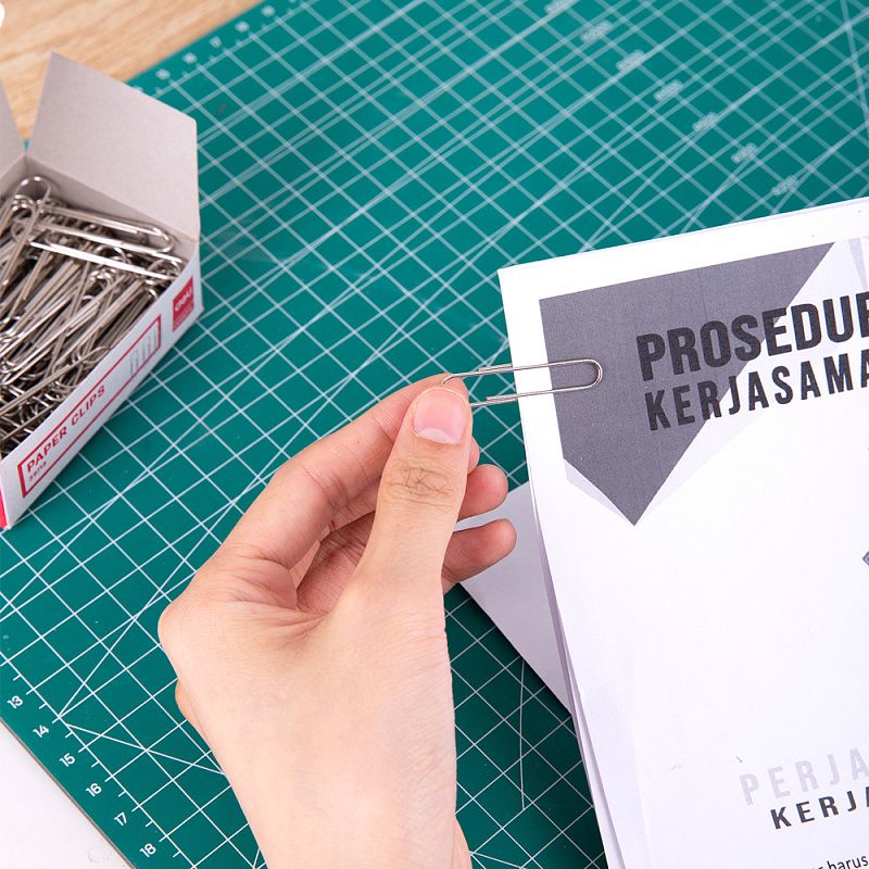 Скрепки "Deli", 50 мм, 100 шт, серебристый