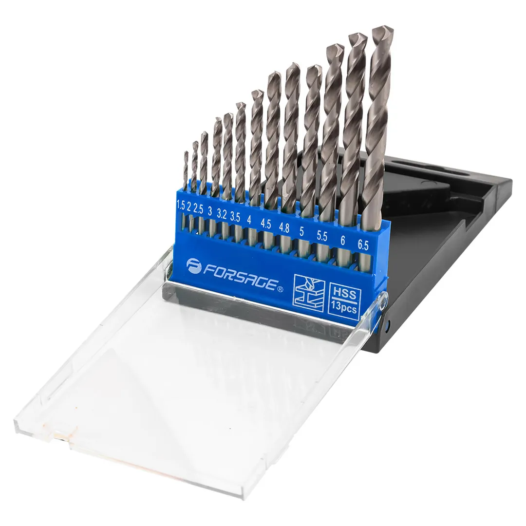 Набор сверл по металлу 13 пр., 1,5-6,5 мм Forsage F-DBS13R