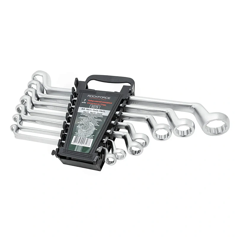 Набор накидных ключей отогнутых на 75° 7 пр. 8-24 мм RockForce RF-5079