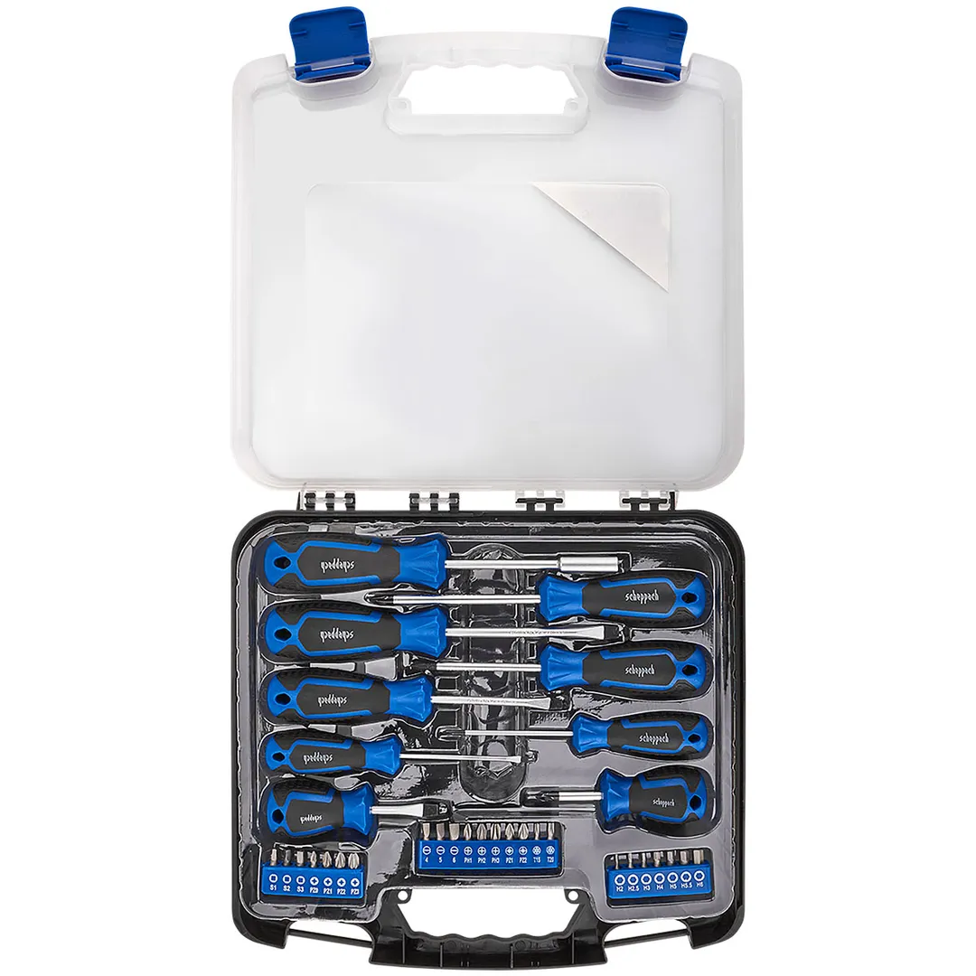 Набор отверток PH, SL в комплекте с битами PH, PZ, SL, Torx, Hex, Square Head 33 пр Scheppach Sch-7033С