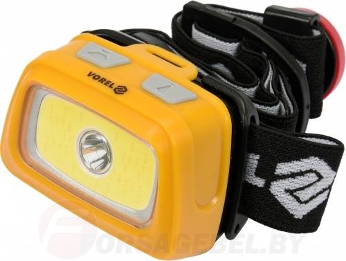 Фонарик налобный 3W, 130lm, 1.5V, 3хААА Vorel 88678