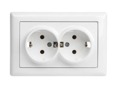 Розетка 2-ая, скрытая, с/з, керамика, белая, DARIA, 16 A, 250 V, IP 20, Mutlusan 21202000201