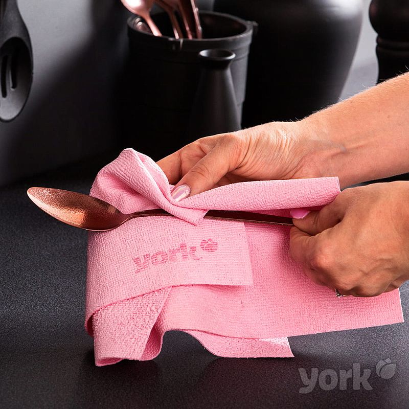 Салфетка из микроволокна "YORK ЛонгФреш", 30x35 см, розовый